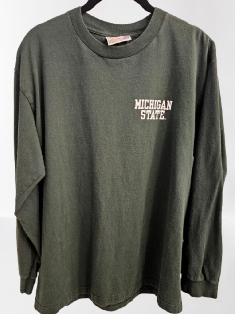Vintage Steve & Barrys Michigan State Dark Green Long Sleeve T-Shirt - LARGE